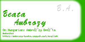 beata ambrozy business card